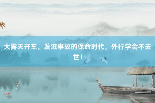 大雾天开车，发滋事故的保命时代，外行学会不去世！