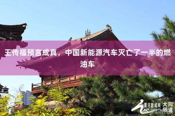 王传福预言成真，中国新能源汽车灭亡了一半的燃油车