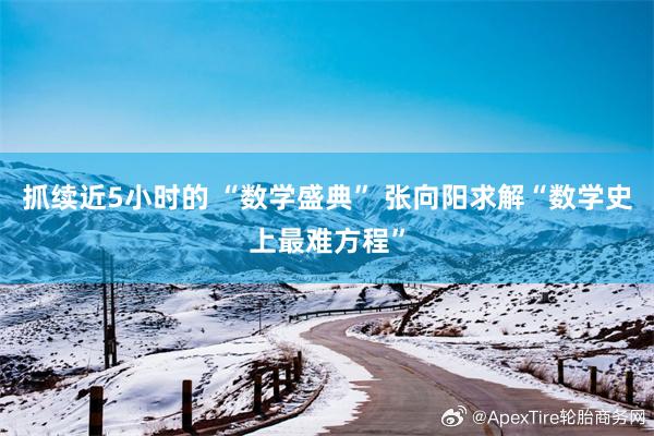 抓续近5小时的 “数学盛典” 张向阳求解“数学史上最难方程”