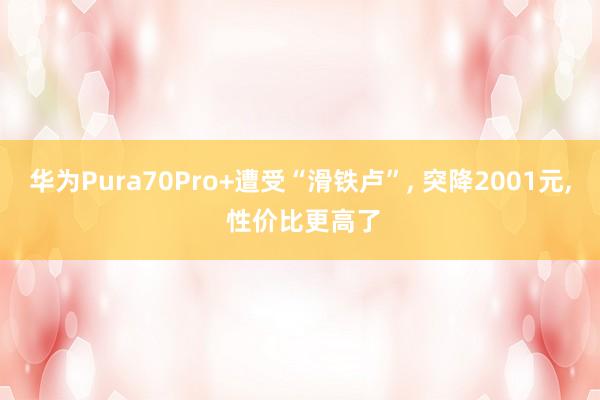 华为Pura70Pro+遭受“滑铁卢”, 突降2001元, 性价比更高了