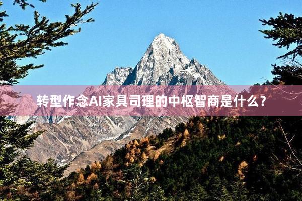 转型作念AI家具司理的中枢智商是什么？