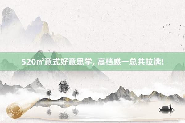 520㎡意式好意思学, 高档感一总共拉满!