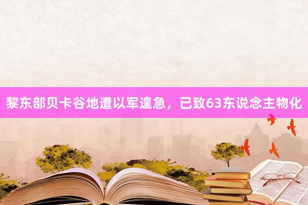 黎东部贝卡谷地遭以军遑急，已致63东说念主物化