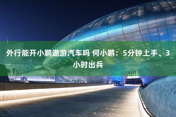外行能开小鹏遨游汽车吗 何小鹏：5分钟上手、3小时出兵