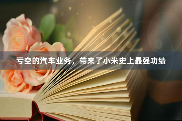 亏空的汽车业务，带来了小米史上最强功绩