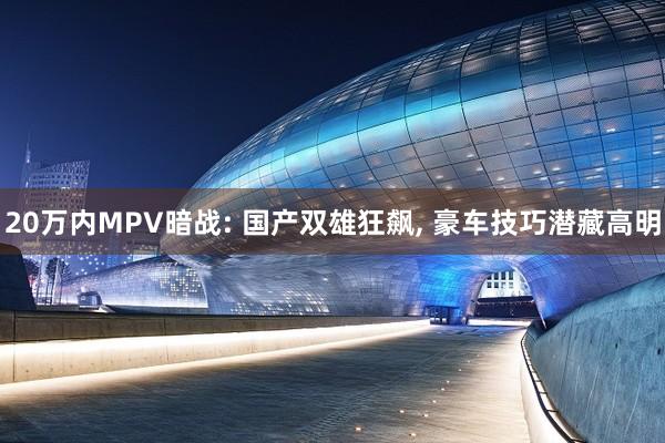 20万内MPV暗战: 国产双雄狂飙, 豪车技巧潜藏高明